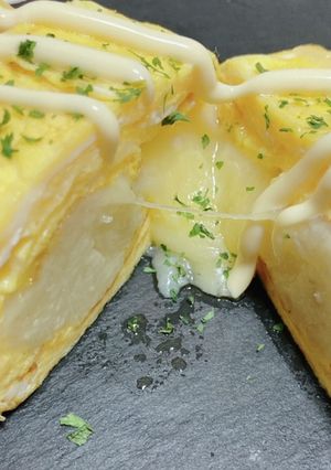 簡単ポテサラ卵焼き（チーズ入り）-レシピのメイン写真