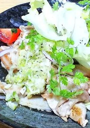 豚ばら焼き肉の葱オイルサラダ仕立て-レシピのメイン写真