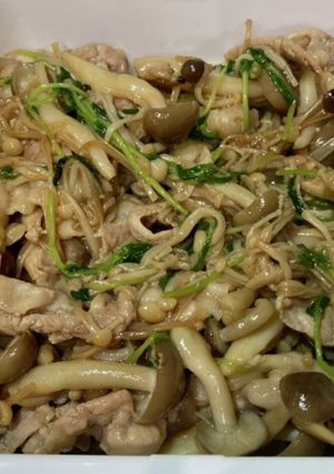 豆苗豚キノコ煮-レシピのメイン写真