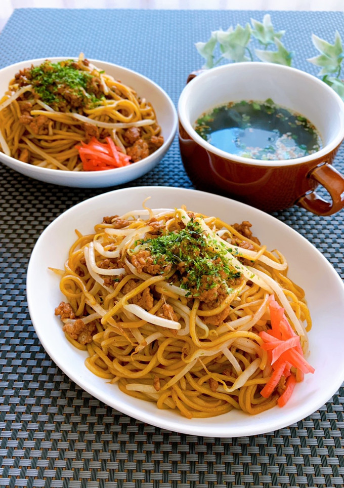 もやしと挽き肉で簡単★低コスト焼きそば-レシピのメイン写真
