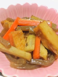 さつま揚げとごぼうとにんじんと蒟蒻の煮物-レシピのメイン写真