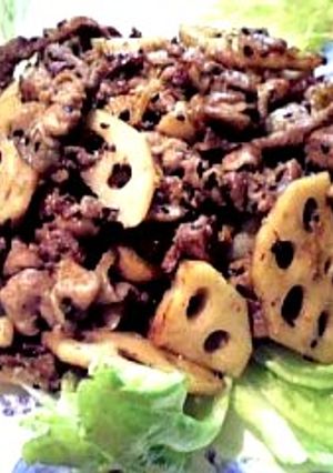 味噌漬け豚とれんこんの炒め物-レシピのメイン写真