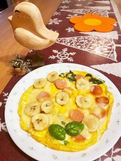 バナナと魚ニソのオープンオムレツ-レシピのメイン写真