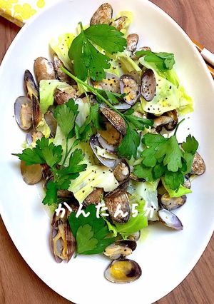 あさりと春キャベツの白だし蒸しダイエット-レシピのメイン写真