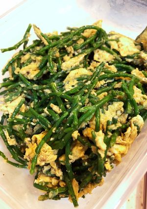シーアスパラガスの卵炒めカレー風味-レシピのメイン写真