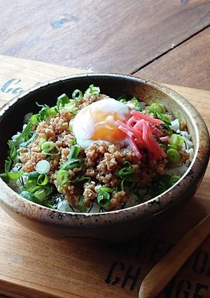 おひとりさま★温玉鶏そぼろ丼-レシピのメイン写真