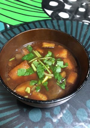 揚げ茄子の味噌汁-レシピのメイン写真