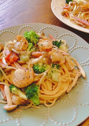 【簡単】ホタテバターの和風クリームパスタ-レシピのメイン写真