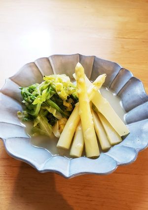 アスパラと春キャベツのシンプル煮-レシピのメイン写真