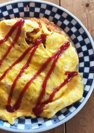 照り焼きアレンジ♡夢のデッカいオムライス-レシピのメイン写真