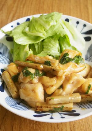 ボリューム満点！胸肉とゴボウ大葉照り焼き-レシピのメイン写真