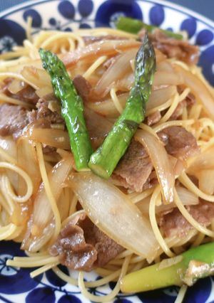 簡単!牛肉と春野菜の香りパスタ-レシピのメイン写真