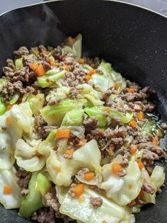 【肉味噌風、挽き肉キャベツ炒め】-レシピのメイン写真