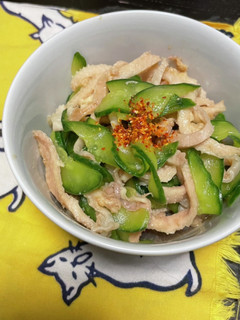 簡単胡瓜入り鶏皮ポン酢の作り方-レシピのメイン写真