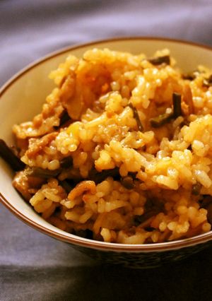 こっくり美味！わらびと豚肉の混ぜご飯-レシピのメイン写真