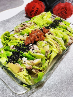 春キャベツのリンゴ豚のレンチン蒸し-レシピのメイン写真