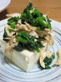 のっけ豆腐☆ほうれん草とささみのゴマドレ-レシピのメイン写真