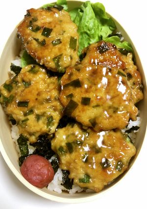 中学男子弁当　ニラつくね弁-レシピのメイン写真