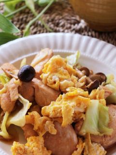 鶏胸肉1枚で♡ふんわり卵の親子野菜炒め-レシピのメイン写真