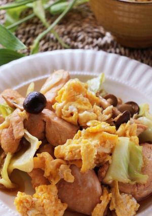 鶏胸肉1枚で♡ふんわり卵の親子野菜炒め-レシピのメイン写真