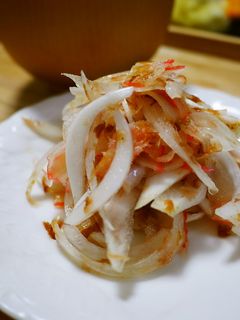 鯨ベーコンと新玉ねぎのおかか和え-レシピのメイン写真