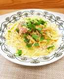 簡単！サーモン塩辛のクリームパスタ