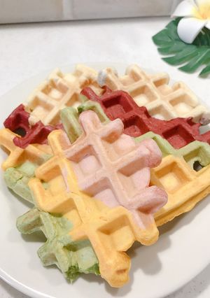カラフルなもちもち♥ワッフル-レシピのメイン写真