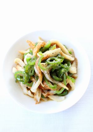 レンジで【ピーマンと竹輪の鶏がら素和え-レシピのメイン写真