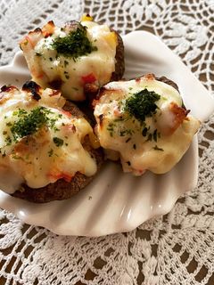簡単!お弁当!椎茸カニカマツナチーズ焼き-レシピのメイン写真