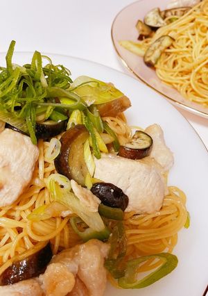 鶏ももと長ネギの醤油パスタ-レシピのメイン写真