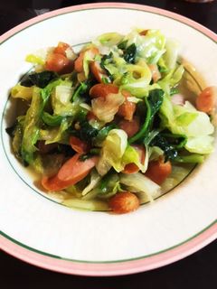 ほうれん草とレタスのペペロンチーノ炒め-レシピのメイン写真