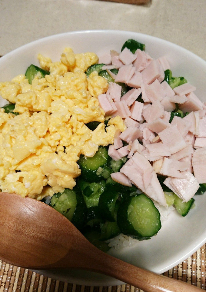 きゅうりの浅漬けとハム卵丼♪♪-レシピのメイン写真