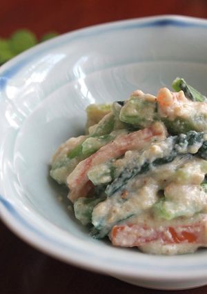 胡麻たっぷりの青菜と人参の白和え-レシピのメイン写真