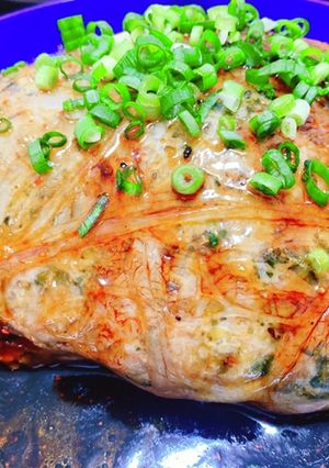 あみ脂の和風春菊ハンバーグ-レシピのメイン写真