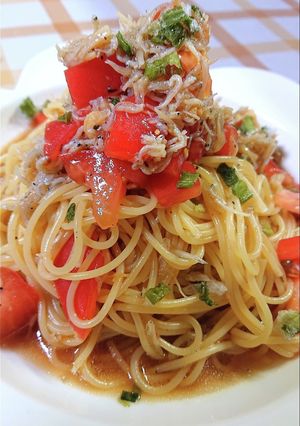 しらすとトマトの冷製パスタ【混ぜるだけ】-レシピのメイン写真