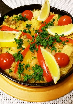 スキレットで簡単♡シーフードパエリア-レシピのメイン写真