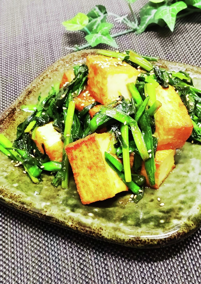 簡単☆厚揚げとニラの焼き肉のたれ炒め☆-レシピのメイン写真