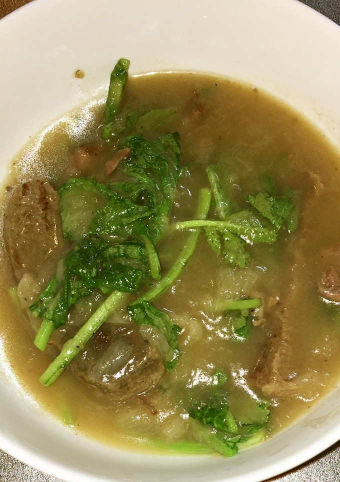 牛肉と新玉ねぎと蕪の葉の煎り酒煮-レシピのメイン写真