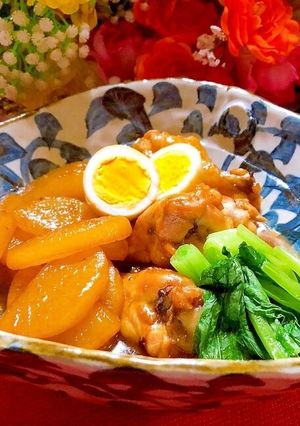 味染み〜大根と手羽元の照り煮-レシピのメイン写真