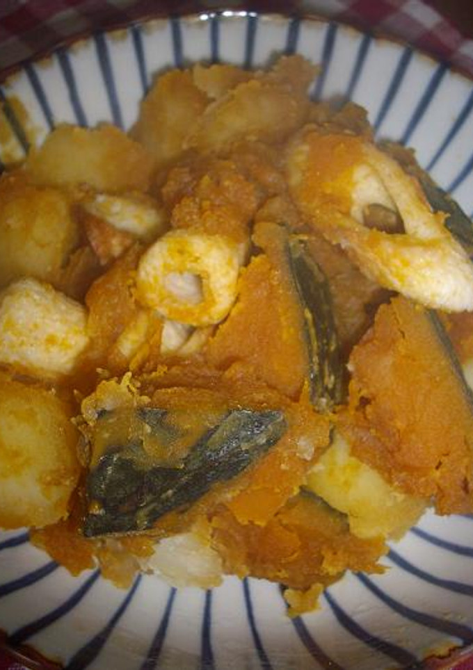 ばぁちゃんの味かぼちゃとジャガイモの煮物-レシピのメイン写真