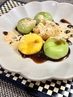 簡単給食 カラフル白玉団子-レシピのメイン写真