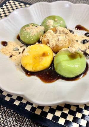 簡単給食 カラフル白玉団子-レシピのメイン写真