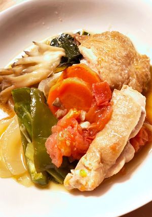簡単ランチにも季節野菜で鶏のホイル焼き風-レシピのメイン写真