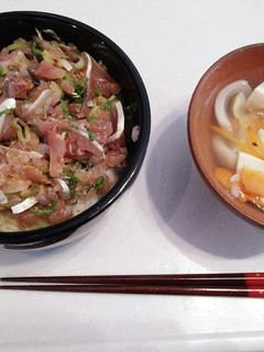 鯵なめろう & あら骨だしの味噌汁-レシピのメイン写真