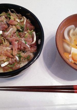鯵なめろう & あら骨だしの味噌汁-レシピのメイン写真