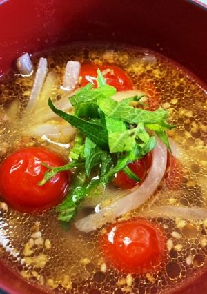 大根トマトとひき肉のスープ-レシピのメイン写真