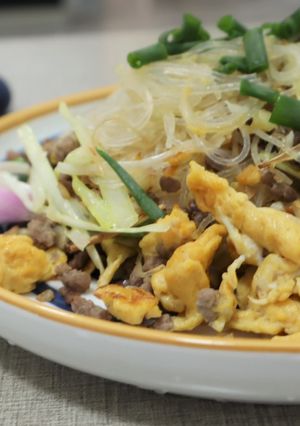 【広東家庭料理】春雨の炒め朝ごはんの定番-レシピのメイン写真