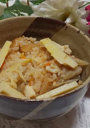 タケノコと厚揚げと鶏もも肉の炊き込み御飯-レシピのメイン写真