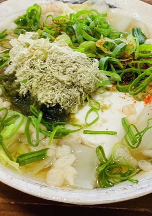 とろろ昆布と揚げ玉の煮奴-レシピのメイン写真