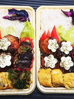 【夫婦弁当28】ハンバーグと茄子ポン酢-レシピのメイン写真